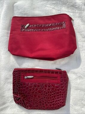 LANCÔME Red Women's Cosmetic Pouches - Set of 2 NWOT